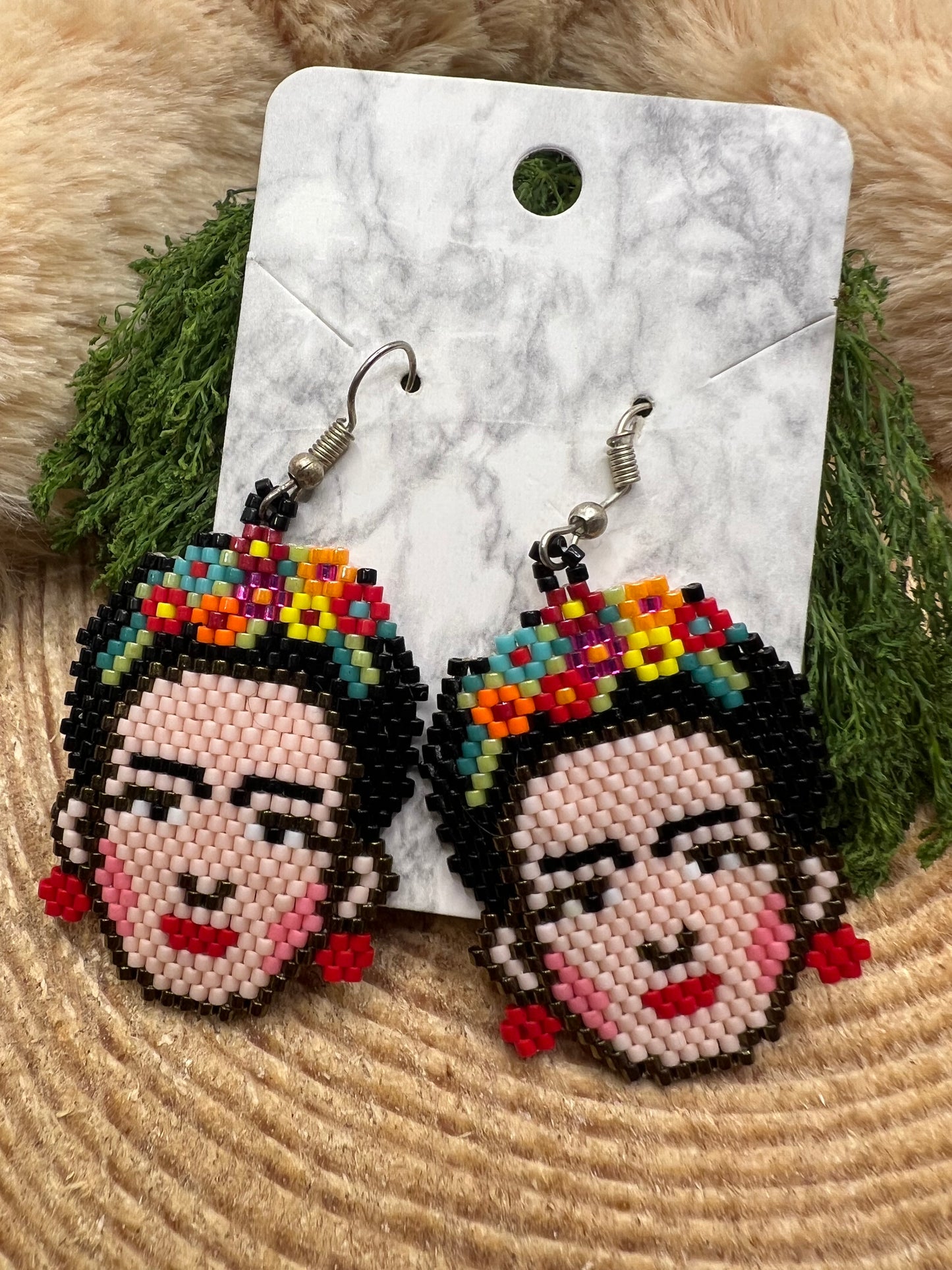 Handcrafted Frida Huichol Earrings.