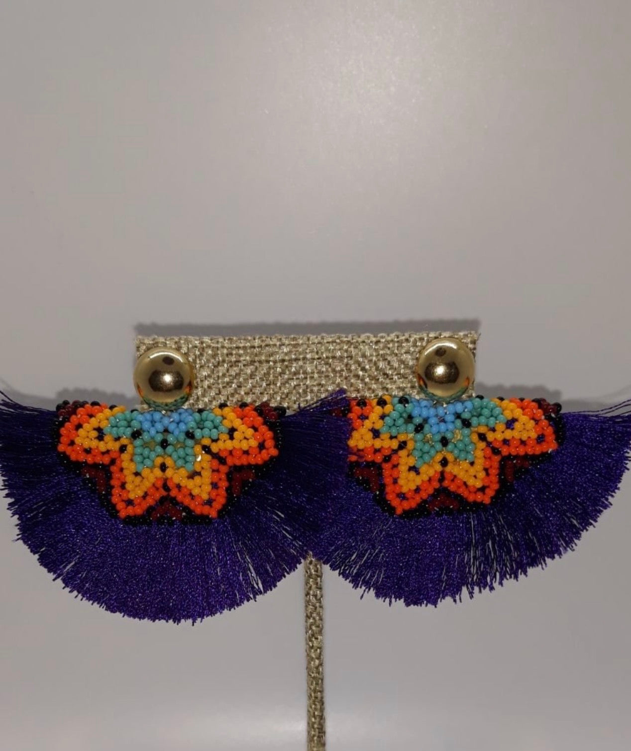 Hand-Crafted Fan-Shaped Earrings