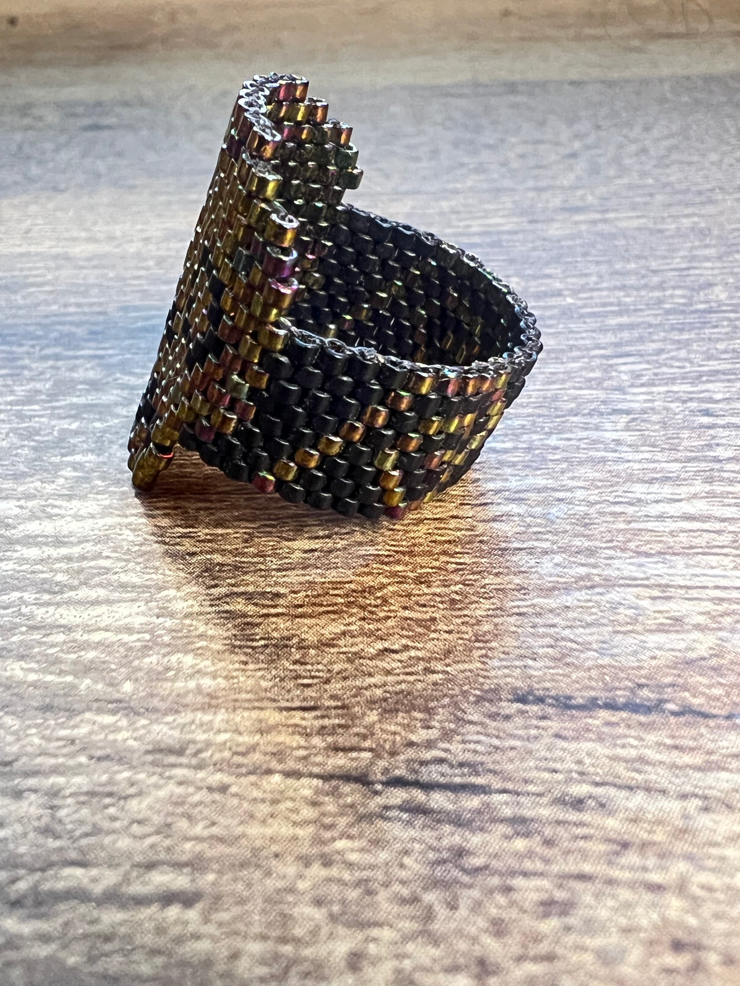 Handmade Huichol Miyuki Bead Ring