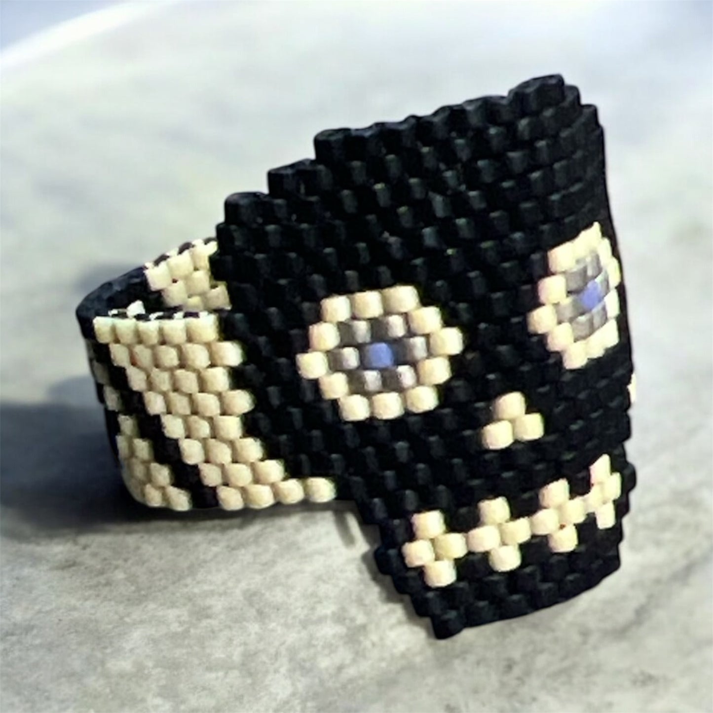 Handmade Huichol Miyuki Bead Ring