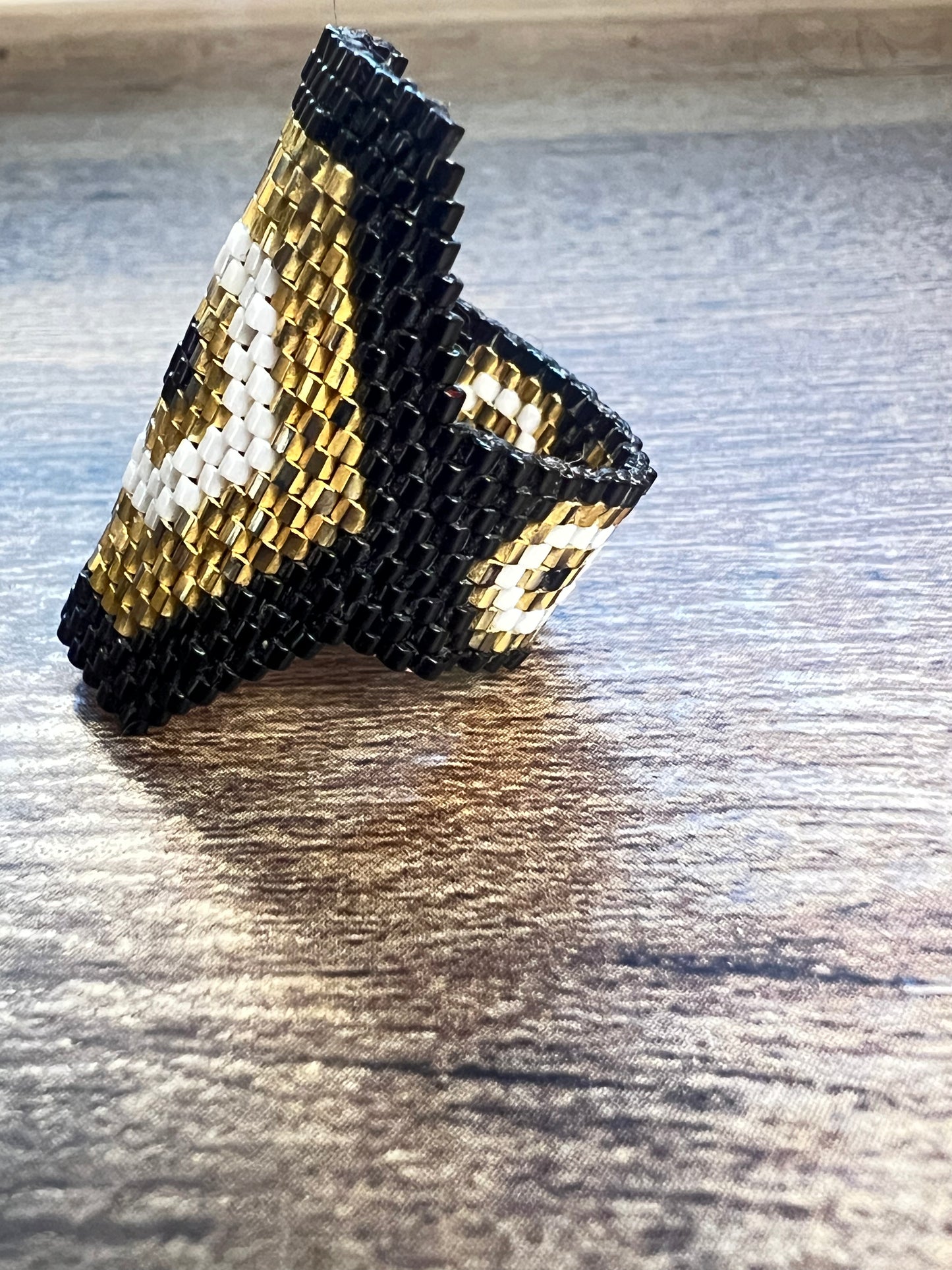 Handmade Huichol Miyuki Beads Ring