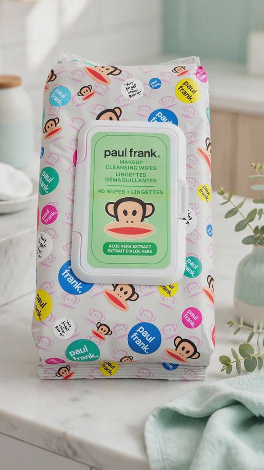 Paul Frank White Confetti Makeup Cleansing Wipes with ALOE VERA EXTRACT - 40 wipes